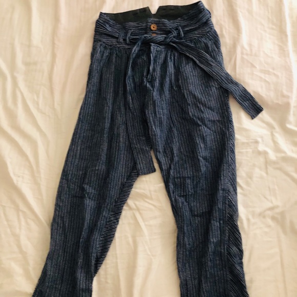 Free People Cropped Striped Pants 0 - Picture 3 of 6